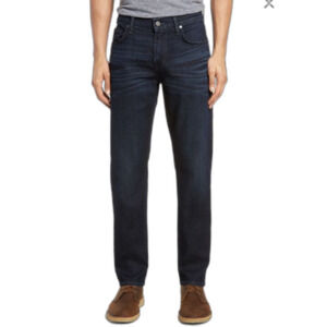 7 For All Mankind Men's Slimmy Blue Denim Mid-Rise Slim Fit Jeans Size 32